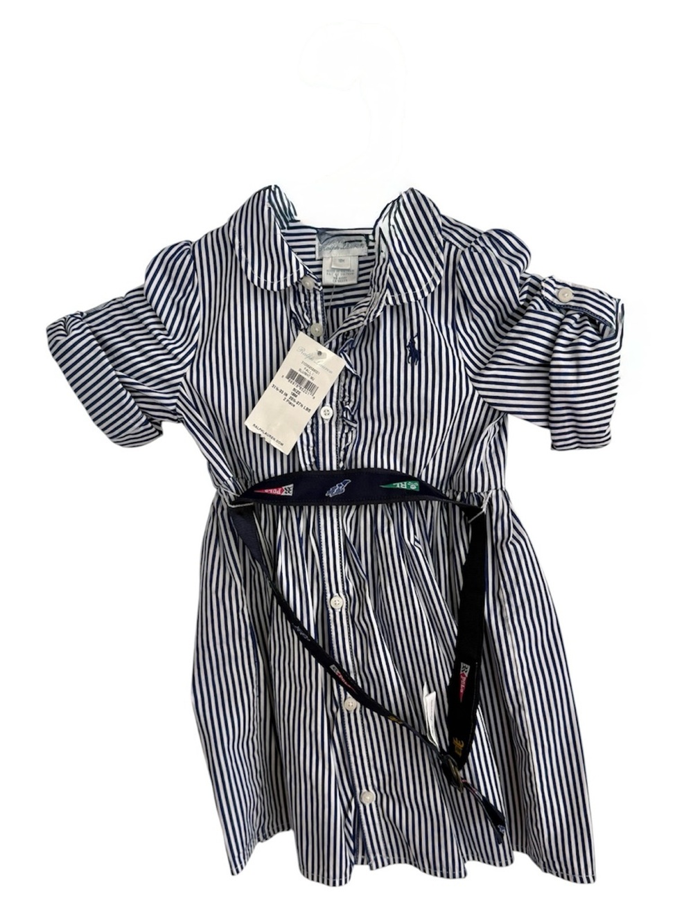 Ralph Lauren Navy & White Striped Button-Up Shirt Dress